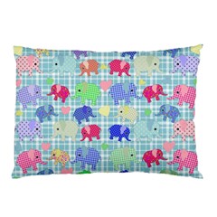 Cute Elephants  Pillow Case (two Sides) by Valentinaart