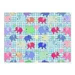 Cute elephants  Double Sided Flano Blanket (Mini)  35 x27  Blanket Back