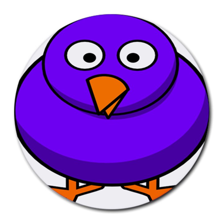 Cartoon Bird Purple Round Mousepads