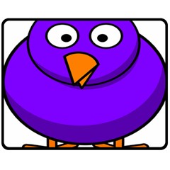 Cartoon Bird Purple Double Sided Fleece Blanket (medium) 