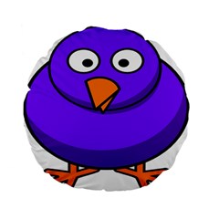 Cartoon Bird Purple Standard 15  Premium Flano Round Cushions by Alisyart