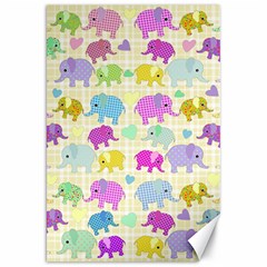 Cute Elephants  Canvas 20  X 30   by Valentinaart