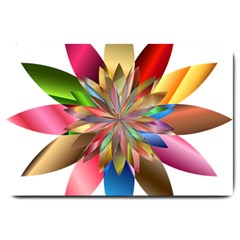 Chromatic Flower Gold Rainbow Large Doormat 