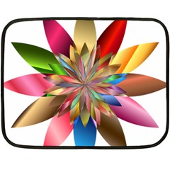 Chromatic Flower Gold Rainbow Fleece Blanket (mini)