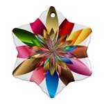 Chromatic Flower Gold Rainbow Ornament (Snowflake) Front