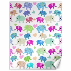 Cute Elephants  Canvas 36  X 48   by Valentinaart