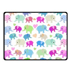 Cute Elephants  Fleece Blanket (small) by Valentinaart