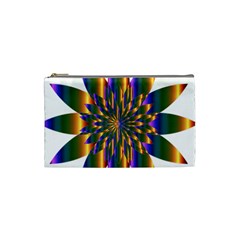 Chromatic Flower Gold Rainbow Star Light Cosmetic Bag (small) 