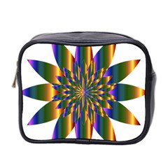 Chromatic Flower Gold Rainbow Star Light Mini Toiletries Bag 2-side