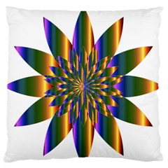 Chromatic Flower Gold Rainbow Star Light Standard Flano Cushion Case (one Side) by Alisyart