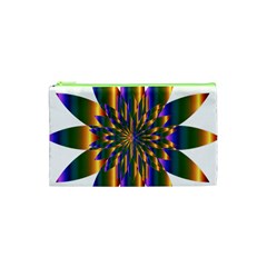 Chromatic Flower Gold Rainbow Star Light Cosmetic Bag (xs) by Alisyart