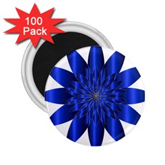 Chromatic Flower Blue Star 2 25  Magnets (100 Pack) 