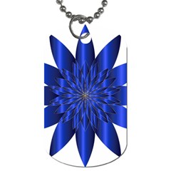 Chromatic Flower Blue Star Dog Tag (two Sides) by Alisyart
