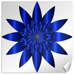 Chromatic Flower Blue Star Canvas 16  X 16  