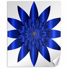 Chromatic Flower Blue Star Canvas 11  X 14  