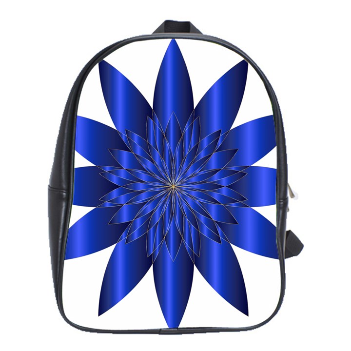 Chromatic Flower Blue Star School Bags(Large) 