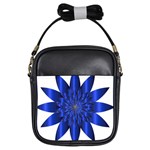 Chromatic Flower Blue Star Girls Sling Bags Front