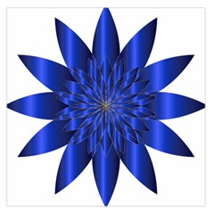 Chromatic Flower Blue Star Large Satin Scarf (square)