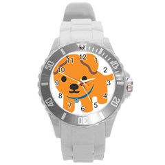 Dog Round Plastic Sport Watch (l)