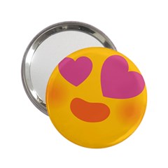 Emoji Face Emotion Love Heart Pink Orange Emoji 2 25  Handbag Mirrors by Alisyart