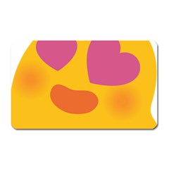 Emoji Face Emotion Love Heart Pink Orange Emoji Magnet (rectangular)