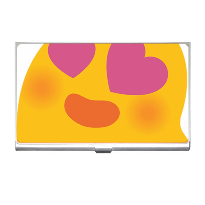 Emoji Face Emotion Love Heart Pink Orange Emoji Business Card Holders