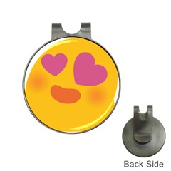 Emoji Face Emotion Love Heart Pink Orange Emoji Hat Clips With Golf Markers