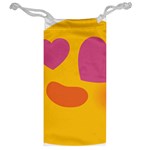 Emoji Face Emotion Love Heart Pink Orange Emoji Jewelry Bag Back