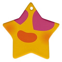 Emoji Face Emotion Love Heart Pink Orange Emoji Star Ornament (two Sides)