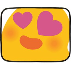 Emoji Face Emotion Love Heart Pink Orange Emoji Double Sided Fleece Blanket (mini) 