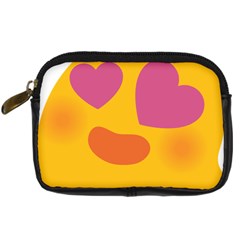 Emoji Face Emotion Love Heart Pink Orange Emoji Digital Camera Cases