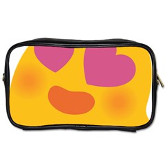 Emoji Face Emotion Love Heart Pink Orange Emoji Toiletries Bags by Alisyart