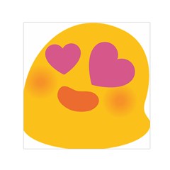 Emoji Face Emotion Love Heart Pink Orange Emoji Small Satin Scarf (square)