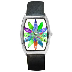 Chromatic Flower Variation Star Rainbow Barrel Style Metal Watch by Alisyart