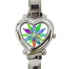 Chromatic Flower Variation Star Rainbow Heart Italian Charm Watch