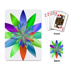 Chromatic Flower Variation Star Rainbow Playing Card by Alisyart