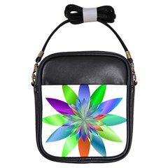 Chromatic Flower Variation Star Rainbow Girls Sling Bags