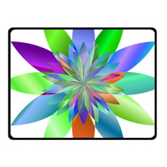 Chromatic Flower Variation Star Rainbow Fleece Blanket (small)