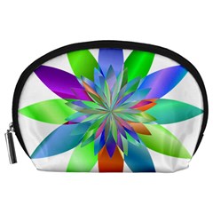 Chromatic Flower Variation Star Rainbow Accessory Pouches (large) 