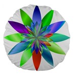 Chromatic Flower Variation Star Rainbow Large 18  Premium Flano Round Cushions Front