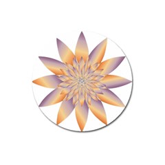Chromatic Flower Gold Star Floral Magnet 3  (round)