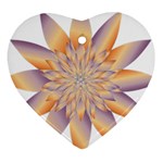 Chromatic Flower Gold Star Floral Heart Ornament (Two Sides) Front
