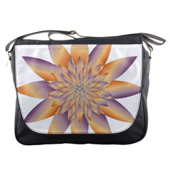 Chromatic Flower Gold Star Floral Messenger Bags by Alisyart