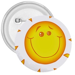 Domain Cartoon Smiling Sun Sunlight Orange Emoji 3  Buttons by Alisyart