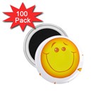 Domain Cartoon Smiling Sun Sunlight Orange Emoji 1.75  Magnets (100 pack)  Front