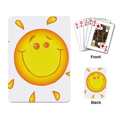 Domain Cartoon Smiling Sun Sunlight Orange Emoji Playing Card