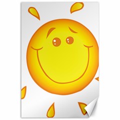 Domain Cartoon Smiling Sun Sunlight Orange Emoji Canvas 24  X 36 