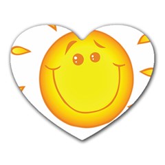 Domain Cartoon Smiling Sun Sunlight Orange Emoji Heart Mousepads by Alisyart