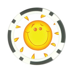 Domain Cartoon Smiling Sun Sunlight Orange Emoji Poker Chip Card Guard