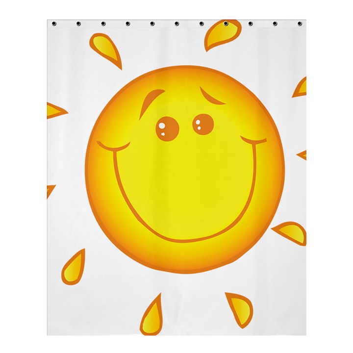 Domain Cartoon Smiling Sun Sunlight Orange Emoji Shower Curtain 60  x 72  (Medium) 